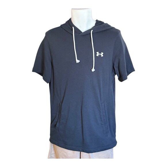 Under Armour Mens Hoodie Pullover Sweater~Size M~Black Graphic Active Top~L14 03 - Picture 4 of 10